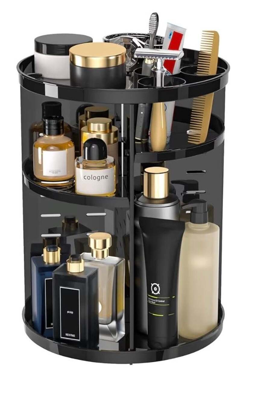 AMAZON Makeup Organizer DIY 8 Adjustable Layers Black
